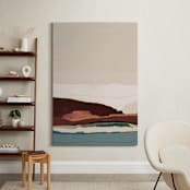 "Burgundy Seascape Diptych 1" - Art Print in Burgundy by Caryn Owen - In a Room