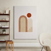 "Rustic Geometry 2" - Art Print in Terracotta by Iveta Angelova - In a Room