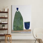 "Over The Nightstand Table" - Art Print in Green Bottle by Bethania Lima - In a Room