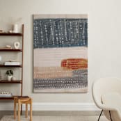 "Light Rustic Formation II" - Art Print in Gray Blue by Angel Walker - In a Room