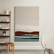 "Burgundy Seascape Diptych 2" - Art Print in Burgundy by Caryn Owen - In a Room