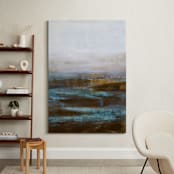 "Tranquil Pools" - Art Print in Aqua by Melissa Marquardt - In a Room