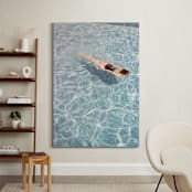 "Going for a Swim" - Art Print in Pool Blue by Whitney Deal - In a Room