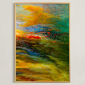 "Aerial Views" - Art Print in Citrus by MGTeevan - Framed