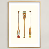 "Let's Get Paddles" - Art Print in Wood by SUWACHI - Framed