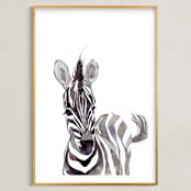 "Baby Animal Friends: Zebra" - Art Print in Zebra Black by Jieun K Rasband - Framed