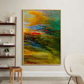 "Aerial Views" - Art Print in Citrus by MGTeevan - In a Room