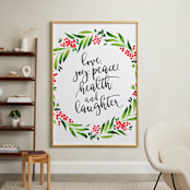 "Best wishes greenery wreath" - Art Print in Classic by Rosana Laiz Blursbyai - In a Room