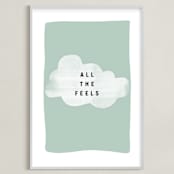 "all the feels" - Art Print in aqua by Lindsay Stetson Thompson - Framed