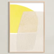 "Sunshine Wicker I" - Art Print in Limoncello by Carrie Moradi - Framed