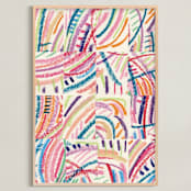 "Color Puzzle" - Art Print in Warm Tropics by Ro Pacifico - Framed