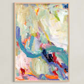 "In This We Delight I" - Art Print in Teal by Miriam Gitlin - Framed