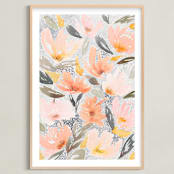 "Speckled Garden" - Art Print in White by Whitney Rainsdon - Framed