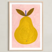 "Barlett Pear" - Art Print in Mustard by Ana Toro - Framed
