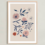 "Vintage Floral Set I" - Art Print in Vintage by Kate Capone - Framed
