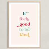 "It feels good to be kind" - Art Print in Cupcake by Leah Ragain - Framed
