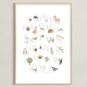 "Woodland Explorer Alphabet" - Art Print in Sage by Randi Cirelli - Framed