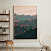 "Mountain Sky" - Art Print in Overlook Green by Becca Robinson - In a Room