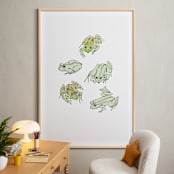 "Frog sketches" - Art Print in Pastel Green by Catilustre - In a Room