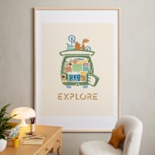 "All Packed and Ready to Explore" - Art Print in Pine by Kayla Buchner - In a Room