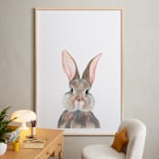 "Curious Bunny" - Art Print in Grey by Together Apart - In a Room