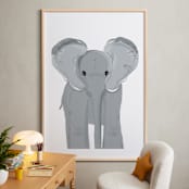 "Darling Elephant" - Art Print in graylee by Rebecca Marchese - In a Room