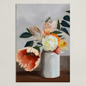 "Peach Poppy" - Art Print in Stone by Jenny Westenhofer - Unframed