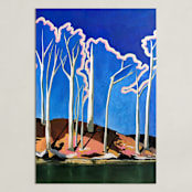 "Winter Forests Have Halos" - Art Print in Electric by Magan Ruthke - Unframed