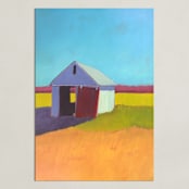 "Pumpkin Shed" - Art Print in Orange Gold by Carol C. Young - Unframed