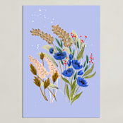 "Winifred" - Art Print in lavender-periwinkle by Peggy Dean - Unframed