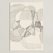 "Random Land I" - Art Print in Ivory Black by Catilustre - Unframed