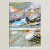 "Broken Perfection" - Art Print in Storm Blue by Jill Myer - Unframed