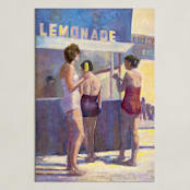 "Lemonade Stand" - Art Print in Dusty Violet by Marie Stone - Unframed