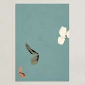 "Cool Tone Abstract Botanical II" - Art Print in Smokey Turquoise by Caryn Owen - Unframed