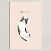 "Feline" - Personalized Art Print in Blush by Vivian Yiwing - Unframed