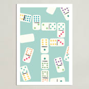 "Playful Pairs" - Art Print in Aqua by Lauren Jinhee - Unframed