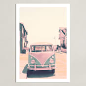 "Retro Times" - Art Print in Retro pink by Caroline Mint - Unframed