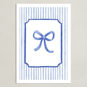 "Coquette Blue Bow" - Art Print in Blue by Vivi Furlong - Unframed