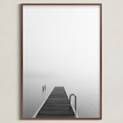 "The Edge" - Art Print in Light Grey by Jennifer Morrow - Framed