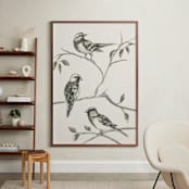 "Birds I" - Art Print in Sand by Teju Reval - In a Room
