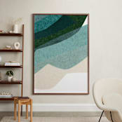 "Rippling Fields II" - Art Print in sea foam by Carrie Moradi - In a Room
