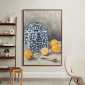 "Lemon Chinoiserie" - Art Print in Citrus by Laura Udall Miller - In a Room