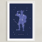 "Disney's Hercules Stars Are Born" - Art Print in Pruple by Rebecca Smith - Framed