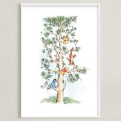 "Disney's Winnie The Pooh Tree" - Art Print in Green by Emma Adams - Framed