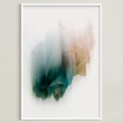 "Coffee Filtered Light" - Art Print in teal by Karen Kardatzke - Framed