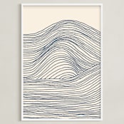 "Rolling Waves I" - Art Print in Deep Ocean by Jayne Alfieri - Framed