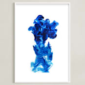 "Taihu stone" - Art Print in lapis lazuli by Yuke Li - Framed