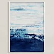 "Ice Out" - Art Print in Ice Blue by Karen Kaul - Framed