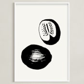 "Watermelons" - Art Print in Black on Off-white by Sonya Percival - Framed