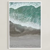 "The Shoreline" - Art Print in Sea Green by Melanie Sutherland - Framed